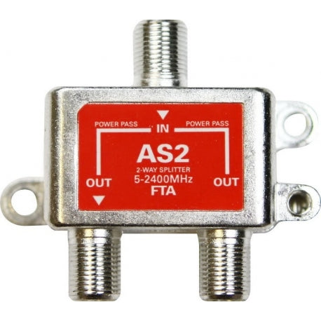 aDigitaLife 2 Way Tv Splitter 5-2400Mhz Power Pass A Class