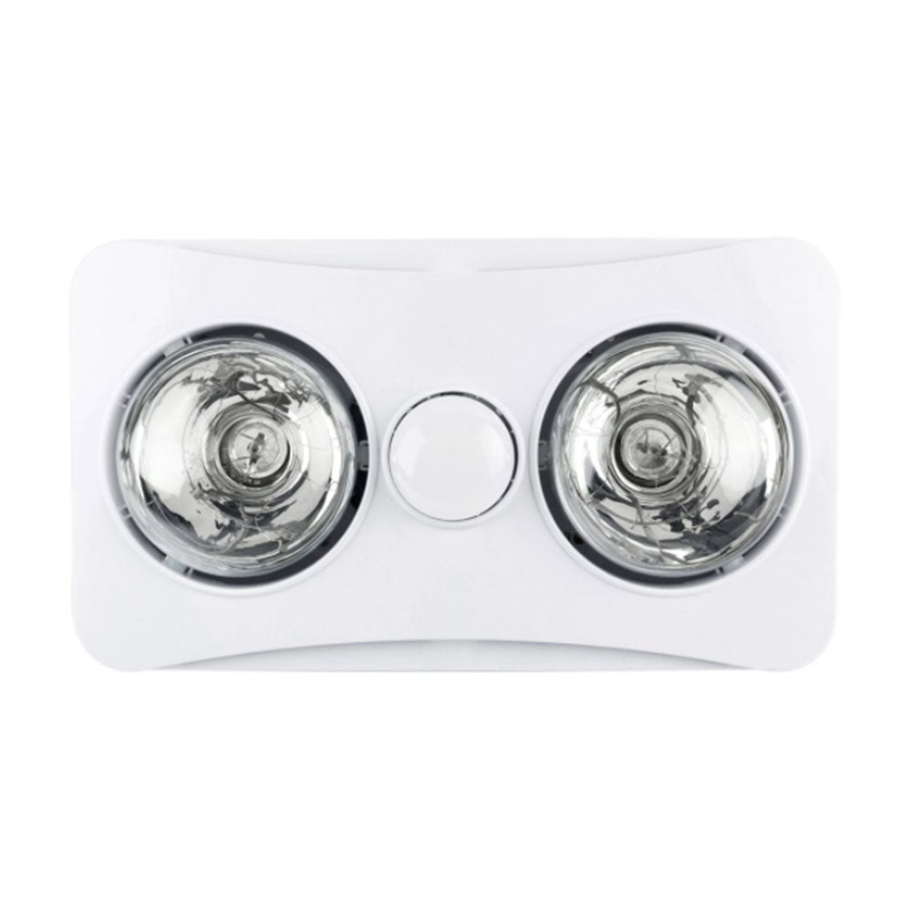 Brilliant 3 In 1 NEWTON Bathroom Heater Lamp Light & Exhaust Fan With 2 Heat & 1 LED Light & Complete Ducting Kit White