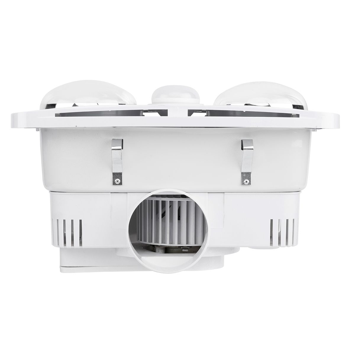 Brilliant 3 In 1 NEWTON Bathroom Heater Lamp Light & Exhaust Fan With 4 Heat & 1 LED Light & Complete Ducting Kit White