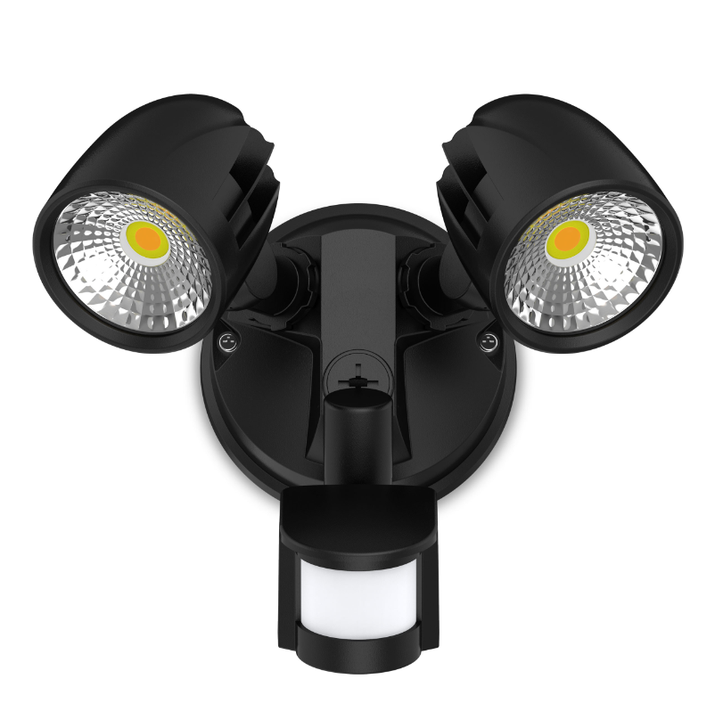 Atom 24 Watt LED CONDOR Twin Spot Light With Sensor Switchable Kelvin Ratings Black