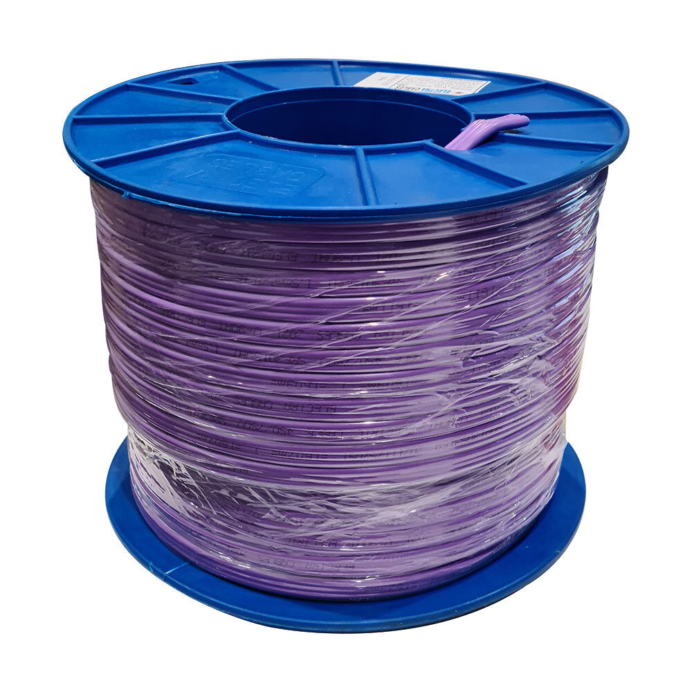 Electra 1.5mm 2 Core & Earth Flat Cable Non Migratory Purple 100 Metre Drum