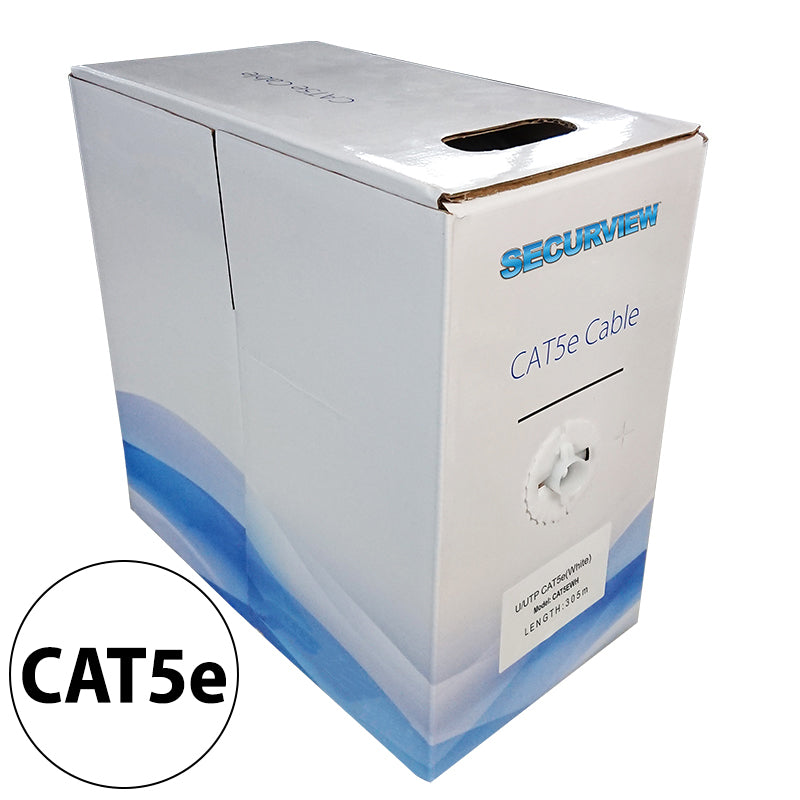 CAT5E Solid Core Cable Unshielded (White) 305m Pullbox