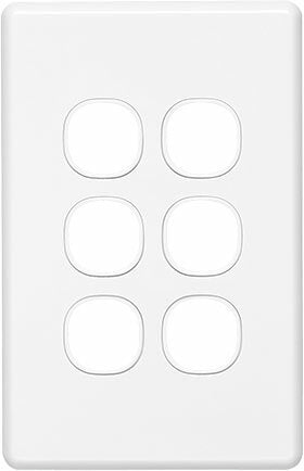 Clipsal 6 Gang CLASSIC C2000 Grid Plate & Surround Standard Cover White