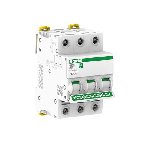 Clipsal MAX9 Miniature Ciruit Breaker C Curve 3 Pole 6kA
