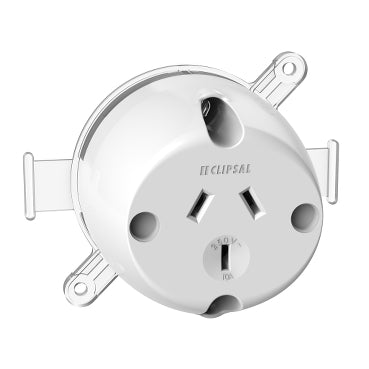 Clipsal 10 Amp 3 Pin Single Plug Base White