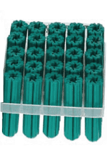 7 x 35mm Wall Plug Tapered Green Pk1000