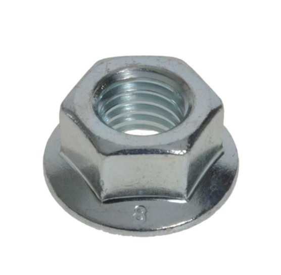 M5 x 0.80p Metric Coarse Zinc Class 8 Hex Flange Serrated Nuts High Tensile DIN 6923 ( Box of 1000)